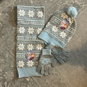 Frozen Beanie, Scarf and mittens Set